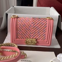 Cheap Knockoff Chanel Small Boy Chanel Handbag A67085 Pink 2019 Collection CE03251