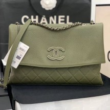 Copy Best Chanel Quilted Calfskin Triple Flap Bag A8095# Green 2020 Collection CE01179