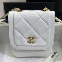 Copy Chanel Quilted Lambskin Vertical Flap Bag AS1895 White 2020 Collection CE01718