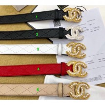 Copy Top Chanel Width 3cm Pearl CC Logo Buckle Quilting Leather Belt Belt CE01030