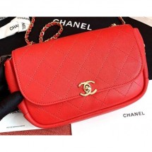Fake Cheap Chanel Casual Trip Messenger Flap Bag Red 2019 CE02858