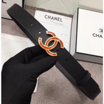 First-class Quality Chanel Calf Leather Belt with Red Buckle 30mm Width Black 2018 CE01816