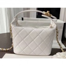 High Quality Imitation Chanel Quilted Small Hobo Clutch Bag AS1745 White 2020 CE03376