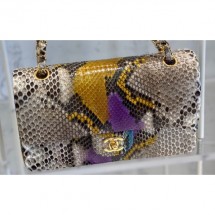 Hot Fake Chanel Python Classic Flap Medium Bag A1112 02 CE02906