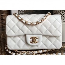 Imitation 1:1 Chanel Lambskin Small Classic Flap Bag A1116 White CE02762
