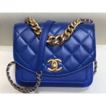 Imitation Chanel Chain Handle Mini Flap Bag AS0784 Blue 2019 CE04250