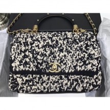 Imitation Chanel Tweed Coco Handle Bag with Chain 2019 CE02199