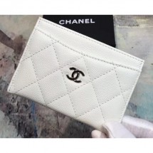 Imitation Fashion Chanel Caviar Leather Classic Card Holder A31510 White CE02229