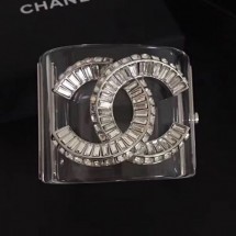 Knockoff Chanel Resin Crystal CC Cuff Bracelet 01 2019 Collection CE04074
