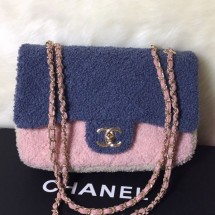 Knockoff Chanel Shearling Sheepskin Small Flap Bag A57736 Blue 2019 Collection CE00990