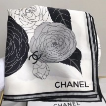 New Chanel Silk Twill Square Scarf 90x90 AA6851 White 2020 Collection CE03427