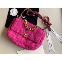 Replica Chanel 19 Tweed Large Flap Bag Rosy AS1161 2019 Collection CE02270