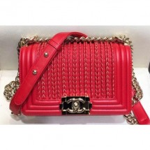 Replica Chanel Embroidered Boy Small Flap Bag Red 2019 CE02174