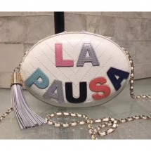 Replica Chanel Embroidered Lambskin La Pausa Evening Bag AS0204 White/Multicolor 2019 CE00883