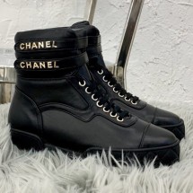 Replica Chanel Lambskin High-Top Sneakers G34967 Black 2019 Collection CE02980