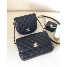 Replica Chanel Lambskin Side Pack Bag AS0545 Black 2019 CE00724