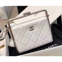 Replica Chanel Metal Bar Clutch Bag AS1732 White 2020 CE03924