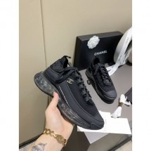 Replica Chanel Suede Calfskin, Velvet & GrosgrainBlack G36299 Sneakers 10mm 2020 Collection CE04194
