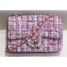 Replica Chanel Tweed Mini Classic Flap Bag A69900 Pink 2019 CE00829