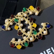 Replica Designer Chanel Stone CC Brooch AB2411 2019 Collection CE02450