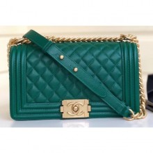 AAA Chanel Caviar Leather Boy Flap Medium Bag Emerald Green CE02705