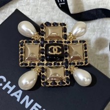 AAA Copy Chanel Chain Leather Square Brooch AB2973 2019 Collection CE02633