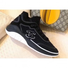 AAA Replica Chanel Fabric Suede Calfskin and TPU Sneakers G35202 Black 2019 CE01856