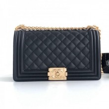 AAA Replica Chanel Quilted Calfskin Medium Boy Flap Bag A67086 Black 2019 Collection CE02562