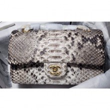 Best Chanel Python Classic Flap Medium Bag A1112 06 CE01898