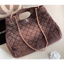 Chanel 31 Denim Large Shopping Bag AS1408 Nude 2020 CE02933