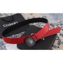 Chanel Calfskin Belt with CC Round Buckle 35MM Width Red 2018 CE00673