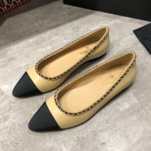Chanel Calfskin Chain Ballerinas G35389 Beige 2019 Collection CE03350