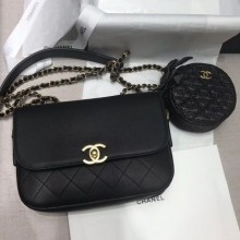Chanel Calfskin Flap Bag and Coin Purse AS1094 01 Black 2019 Collection CE03554