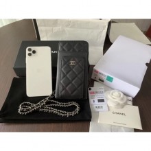 chanel caviar leather classic clutch with chain black with silver hardware 2020 CE01948