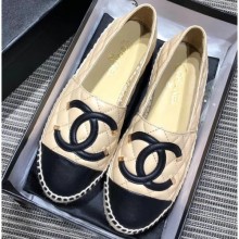 Chanel CC Filigree Espadrilles Beige/Black 2019 CE03668