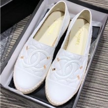 Chanel CC Filigree Espadrilles White 2019 CE02204