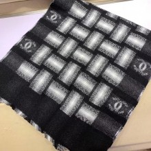 Chanel CC Logo and Braided Cashmere Scarf 45x200cm 2019 CE00617