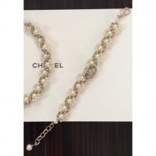Chanel Chain and Pearl Bracelet Silver/White 2018 CE01664