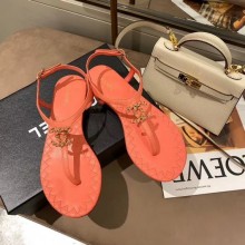 Chanel Chain CC Logo Thong Sandals pink 2020 CE01980