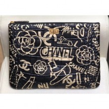 Chanel Crocodile Embossed Printed Leather Reissue 2.55 Pouch Clutch Small Bag A82725 2019 CE03567
