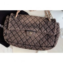 Chanel Denim Large Classic Flap Bag Nude 2020 CE03901
