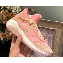 Chanel Fabric Suede Calfskin and TPU Sneakers G35202 Pink 2019 CE00557