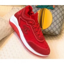 Chanel Fabric Suede Calfskin and TPU Sneakers G35202 Red 2019 CE00576