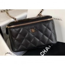 Chanel Grained Calfskin Small Vanity with Classic Chain Bag AP1341 Black 2020 CE01883