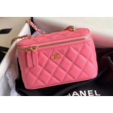 Chanel Grained Calfskin Small Vanity with Classic Chain Bag AP1341 Pink 2020 CE01326