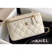 Chanel Grained Calfskin Small Vanity with Classic Chain Bag AP1341 White 2020 CE03880