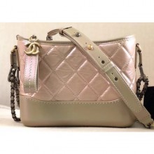 Chanel Iridescent Rainbow Gabrielle Small Hobo Bag A91810 Pink Gold CE03858