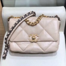Chanel Lambskin 19 Small Flap Bag AS1160 Light Apricot 2019 Collection CE02417