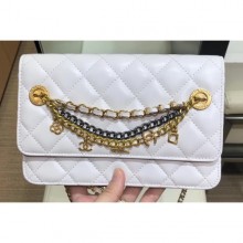 Chanel Lambskin All About Chains Wallet on Chain WOC Bag White 2019 CE00780