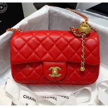 Chanel Lambskin & Gold-Tone Metal Flap Bag AS1787 Red 2020 Collection CE03744
